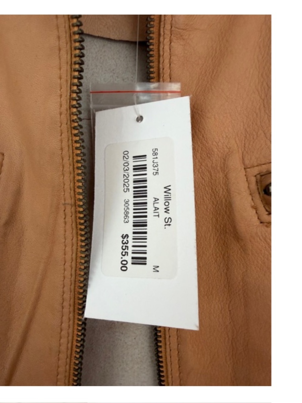 JKT Cropped Vespa Patina Leather Jacket in Au Lait Size M NWT - Picture 7 of 10